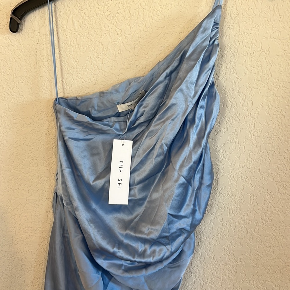 The sei X REVOVLE One Shoulder Midi Dress in Sky - Picture 5 of 16